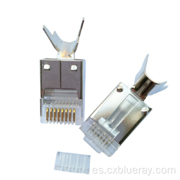 Venta caliente Cat7 STP Conector Plantación de oro 50U RJ45 Cat7 Conector RJ45